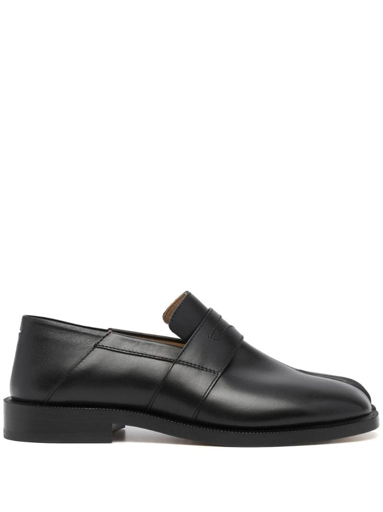 Black Tabi Leather Loafers