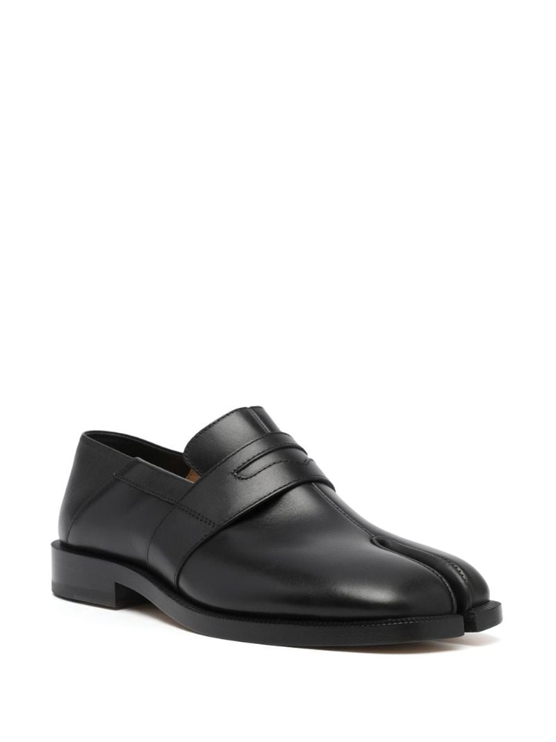 Black Tabi Leather Loafers