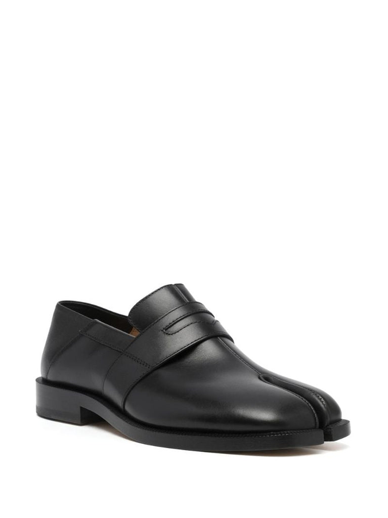 Black Tabi Leather Loafers