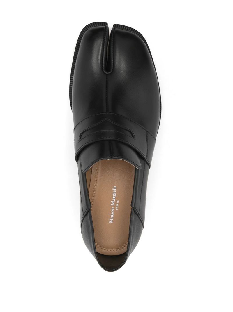 Black Tabi Leather Loafers