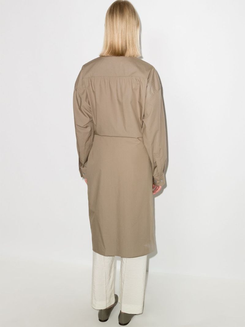 Twisted Cotton Poplin Midi Dress