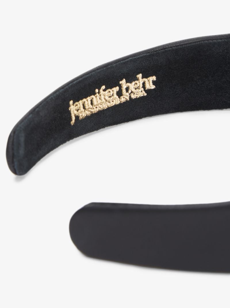 Black Cruz Leather Headband