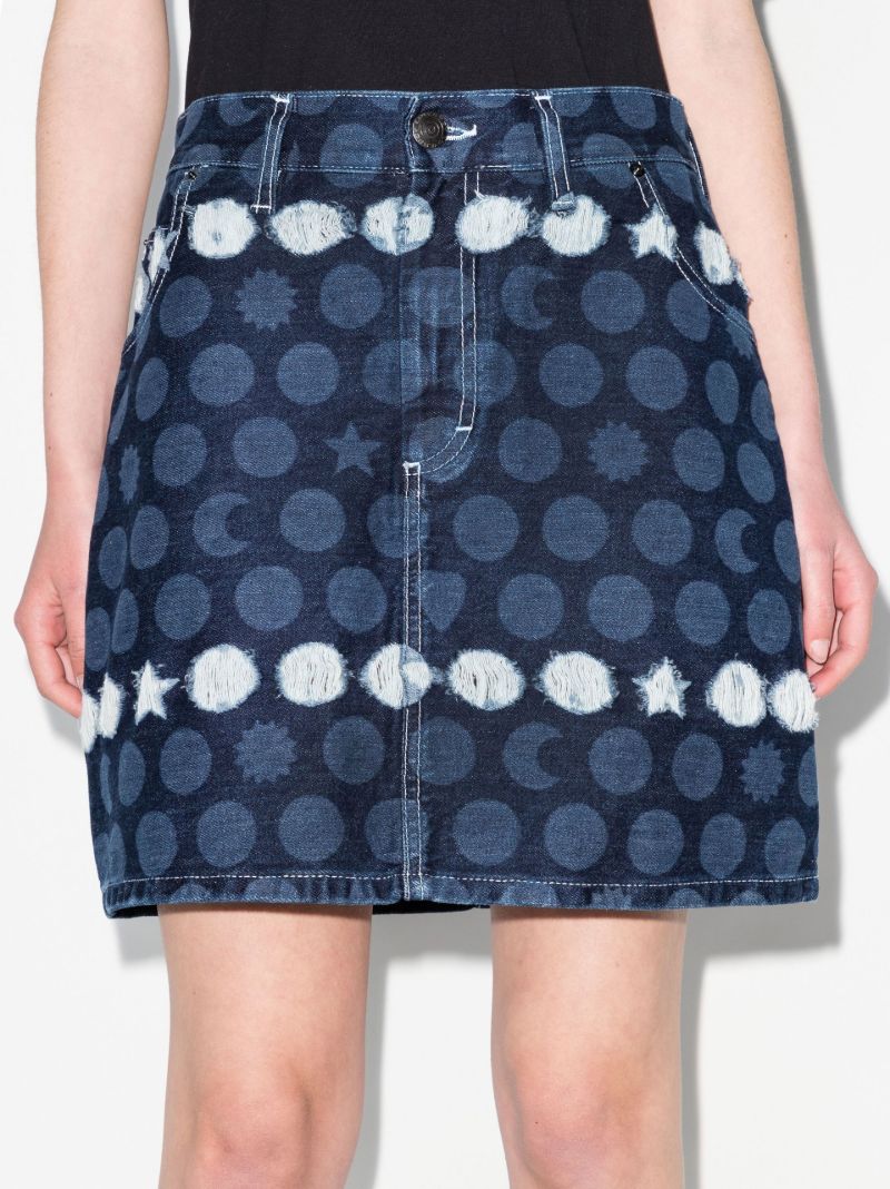 Runes Denim Mini Skirt