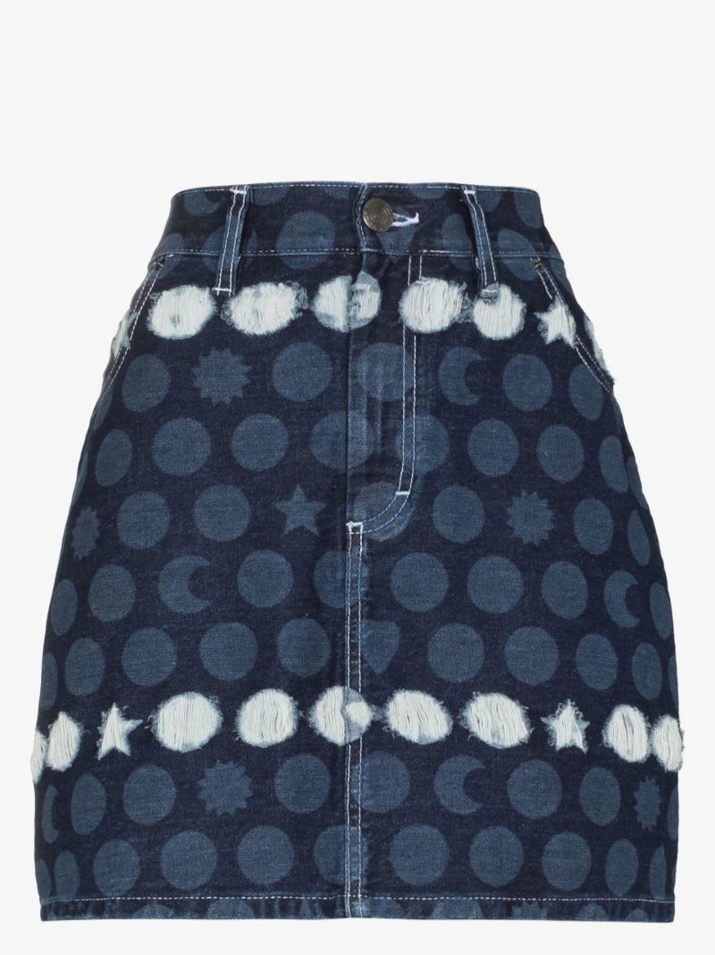 Runes Denim Mini Skirt