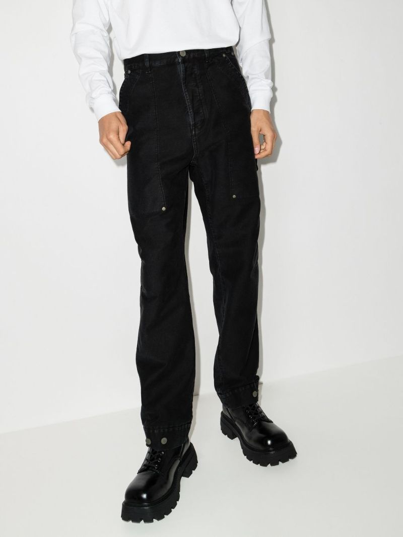 Logo Patch Straight Leg Jeans