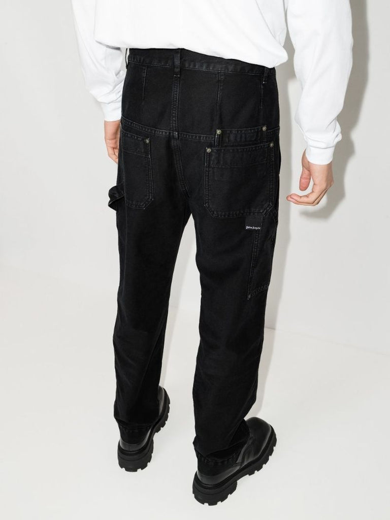 Logo Patch Straight Leg Jeans
