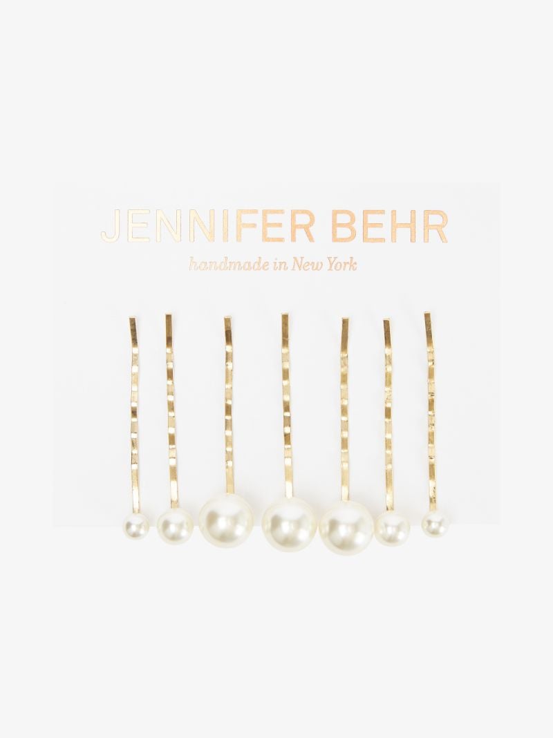 Gold-plated Perla Pearl Hair Clip Set