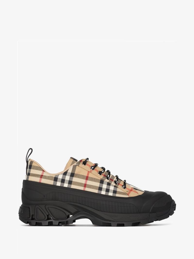 Neutral Arthur Vintage Check Sneakers