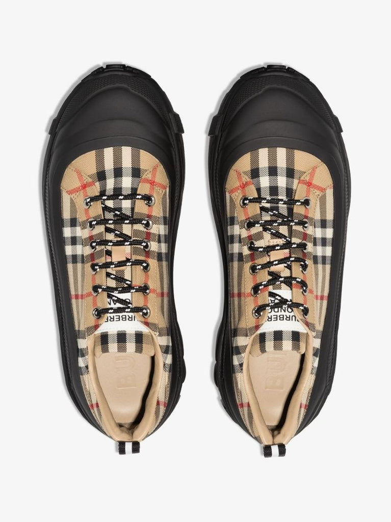 Neutral Arthur Vintage Check Sneakers