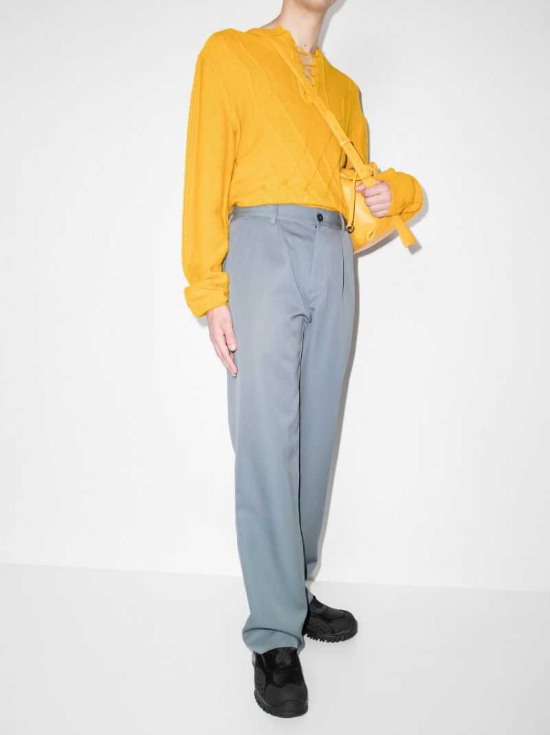 Straight Leg Wool Trousers