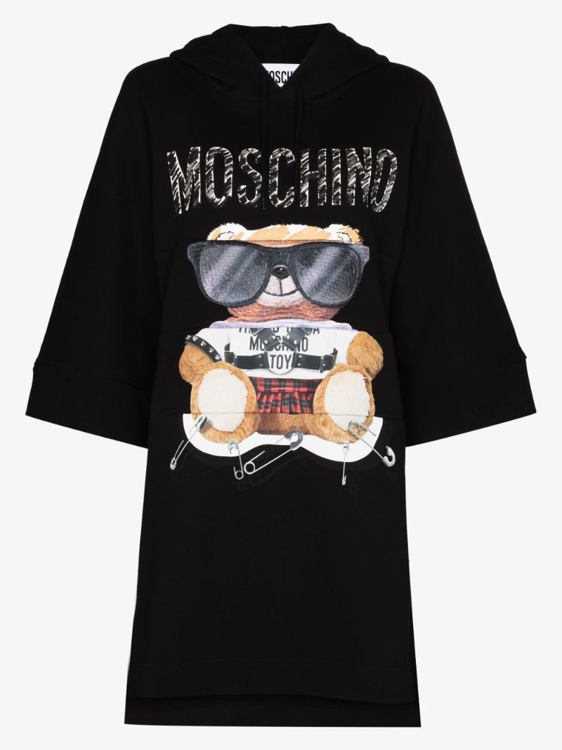 Punk Teddy Printed Sweatshirt Dress
