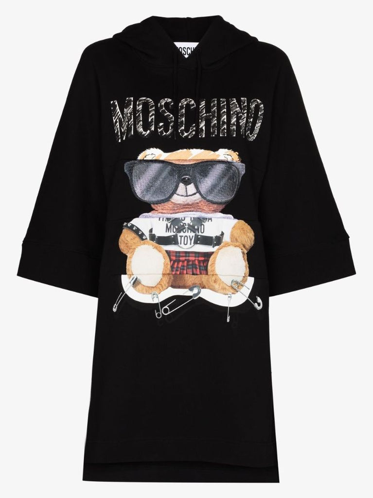 Punk Teddy Printed Sweatshirt Dress