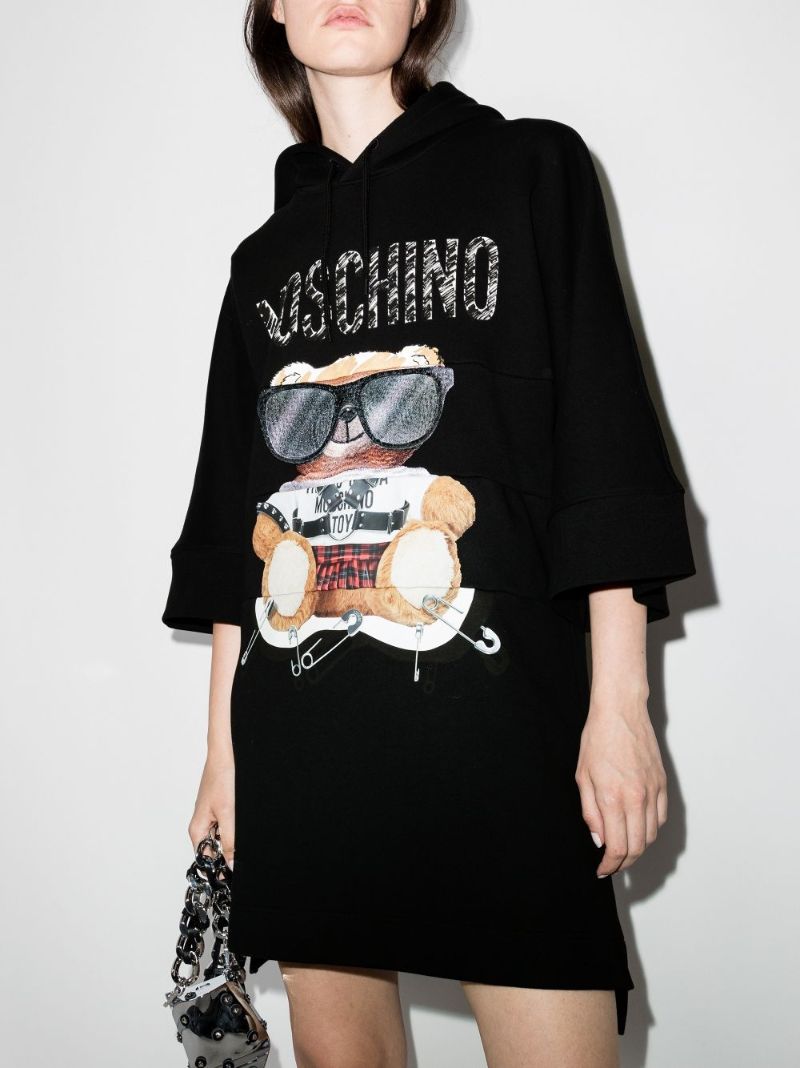 Punk Teddy Printed Sweatshirt Dress