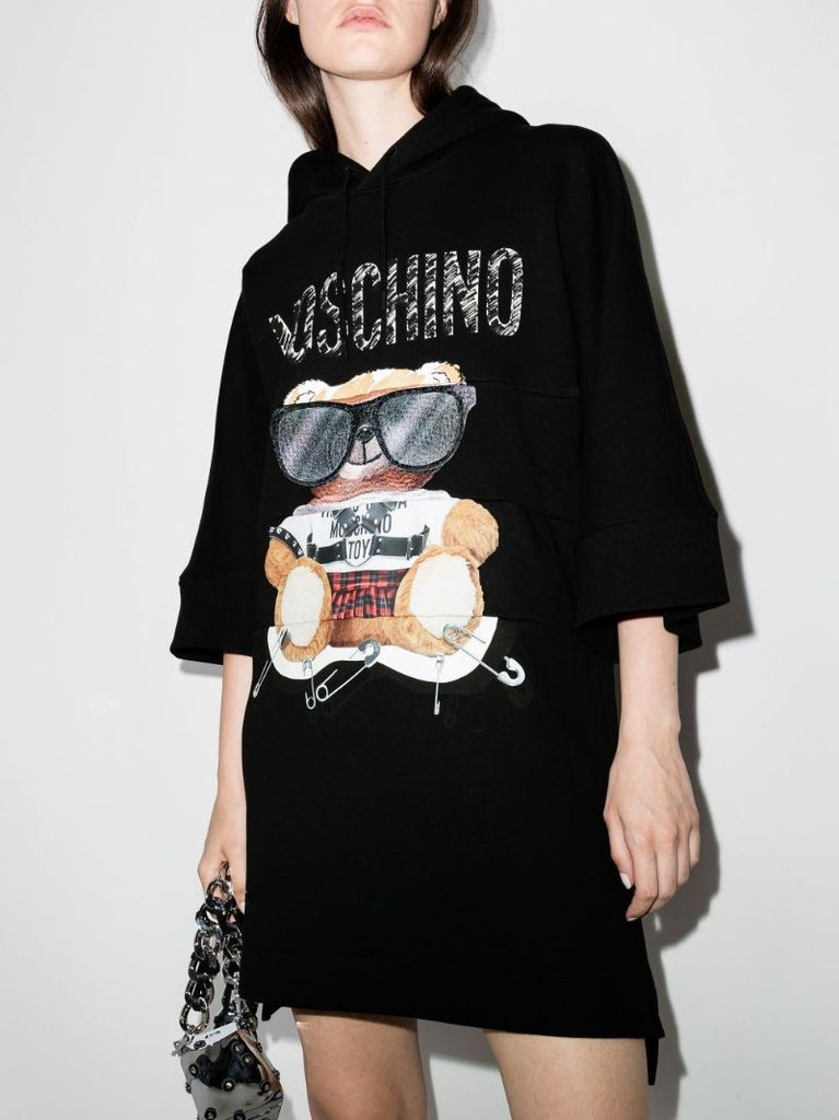 Punk Teddy Printed Sweatshirt Dress