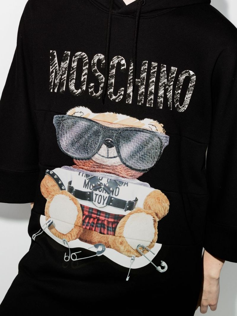 Punk Teddy Printed Sweatshirt Dress