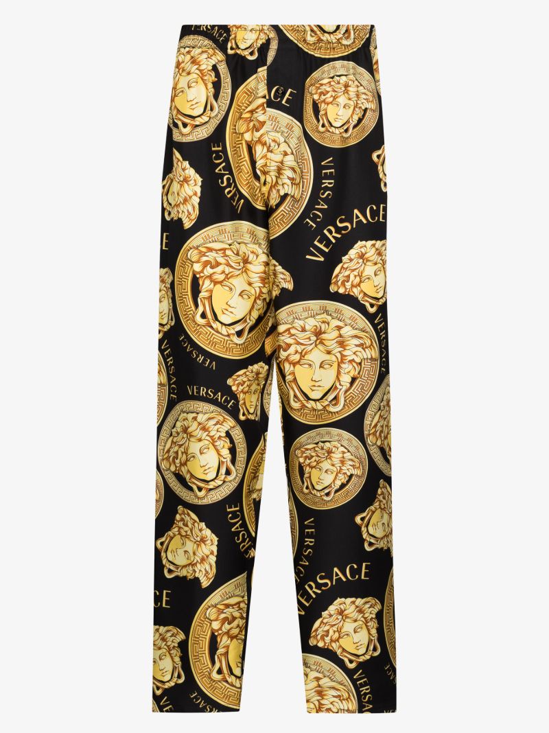Medusa Amplified Print Silk Pyjama Trousers