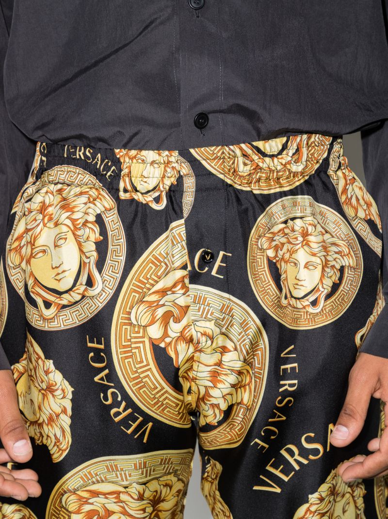 Medusa Amplified Print Silk Pyjama Trousers