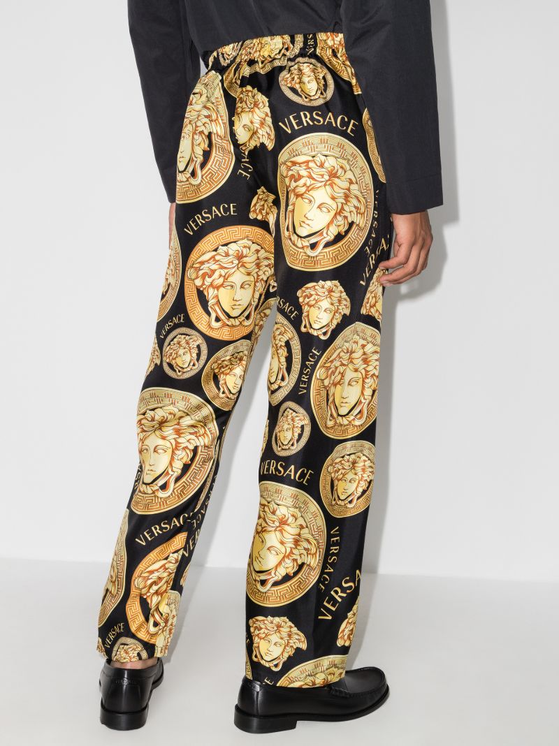 Medusa Amplified Print Silk Pyjama Trousers