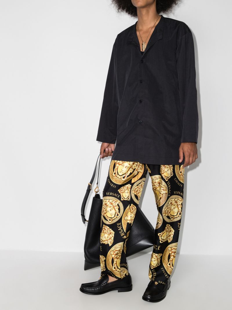 Medusa Amplified Print Silk Pyjama Trousers