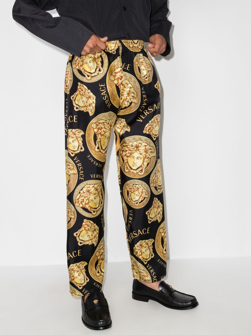 Medusa Amplified Print Silk Pyjama Trousers