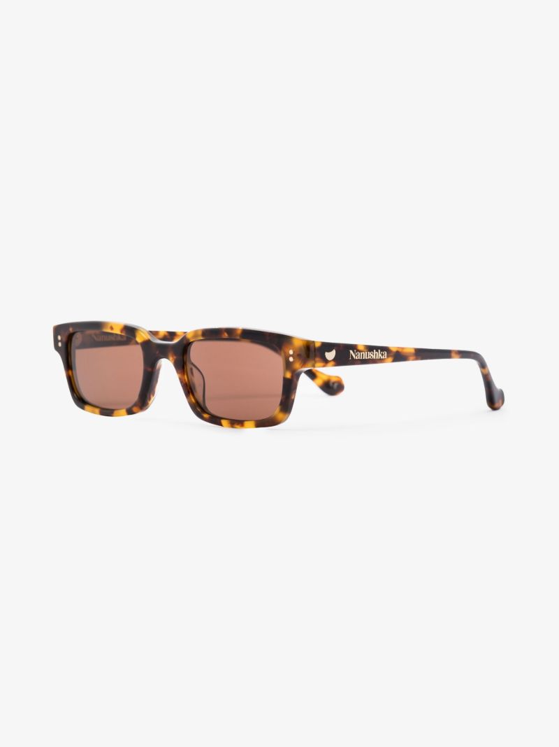 Brown Albin Rectangle Tortoiseshell Sunglasses