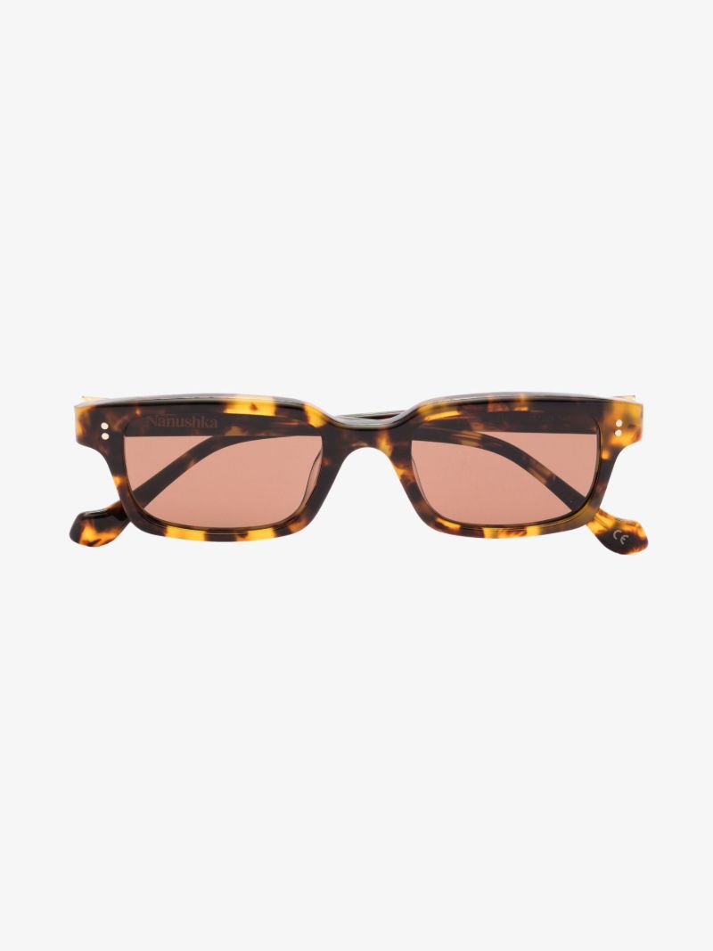 Brown Albin Rectangle Tortoiseshell Sunglasses