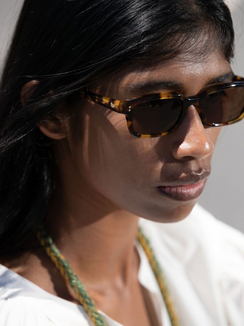 Brown Albin Rectangle Tortoiseshell Sunglasses