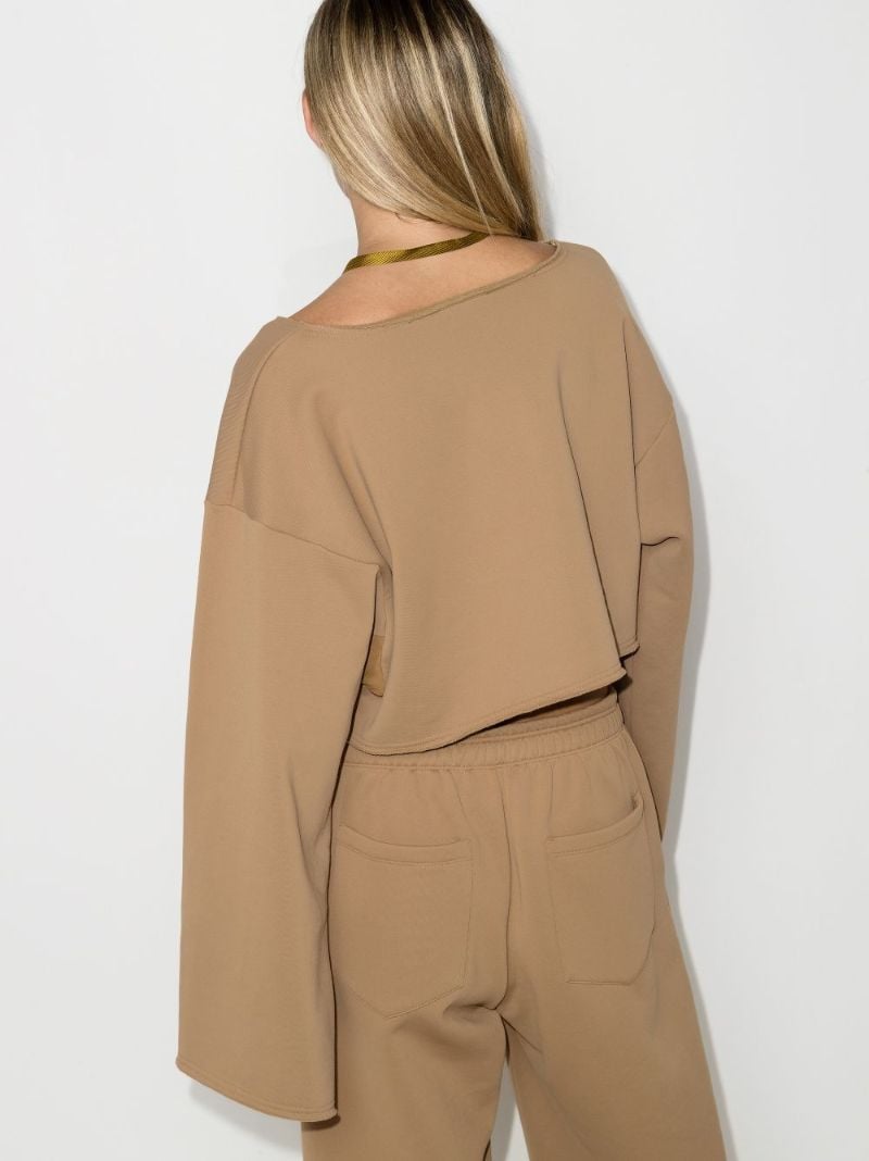 Off-the-shoulder Cropped Sweatshirt