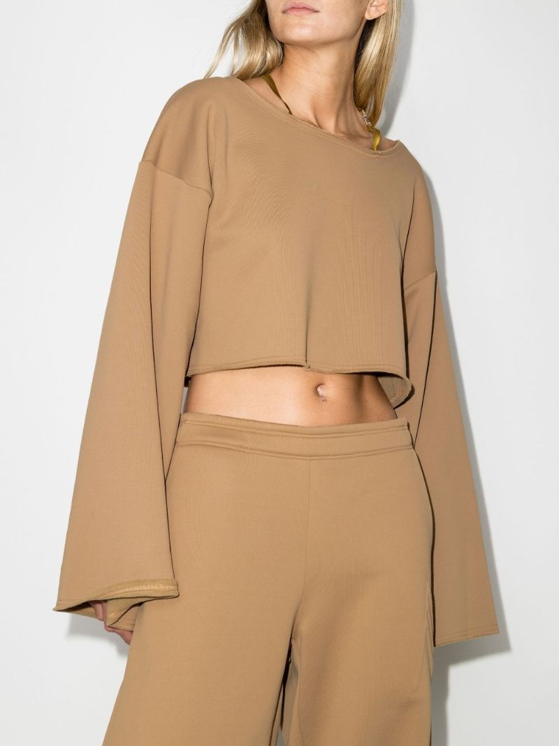 Off-the-shoulder Cropped Sweatshirt
