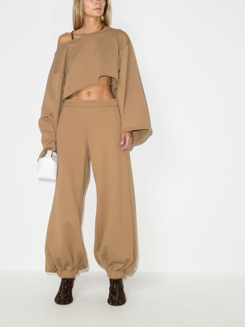 Off-the-shoulder Cropped Sweatshirt