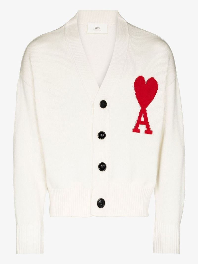 Ami De Coeur Intarsia Cotton Cardigan