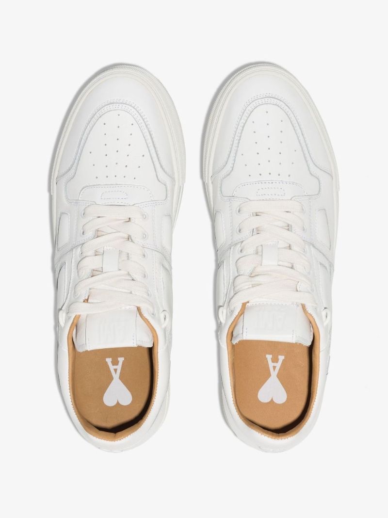 White Ami De Coeur Leather Low Top Sneakers