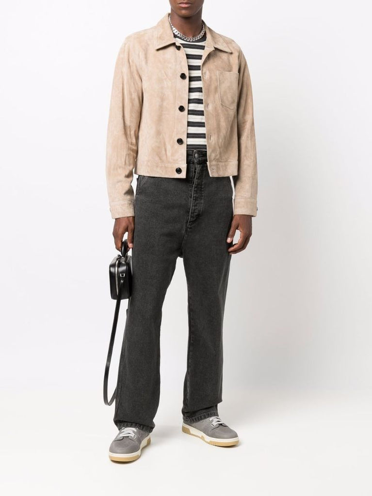 Black Faded Wide-leg Jeans