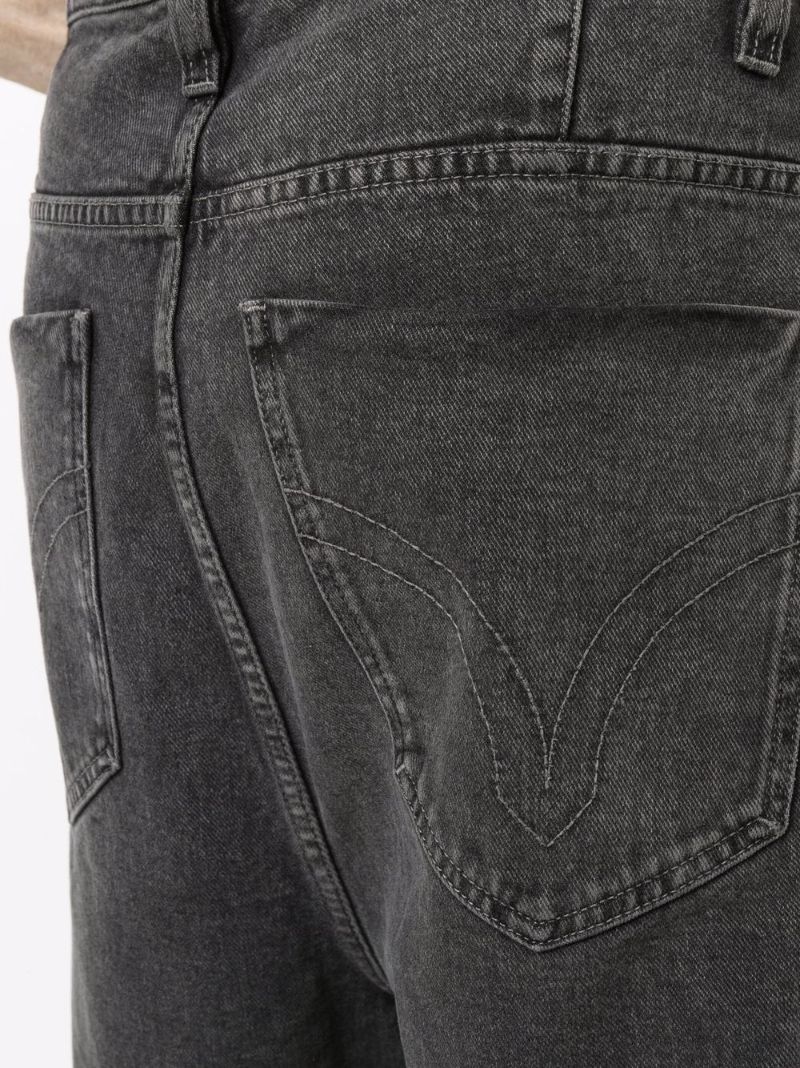 Black Faded Wide-leg Jeans