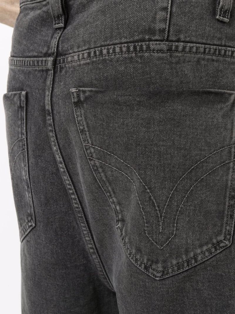 Black Faded Wide-leg Jeans