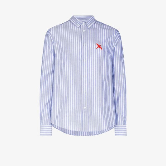 Rouge Bee Bird Striped Cotton Shirt