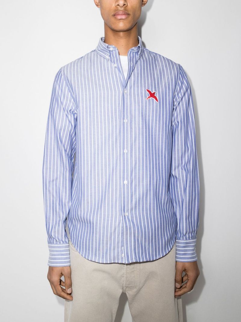 Rouge Bee Bird Striped Cotton Shirt