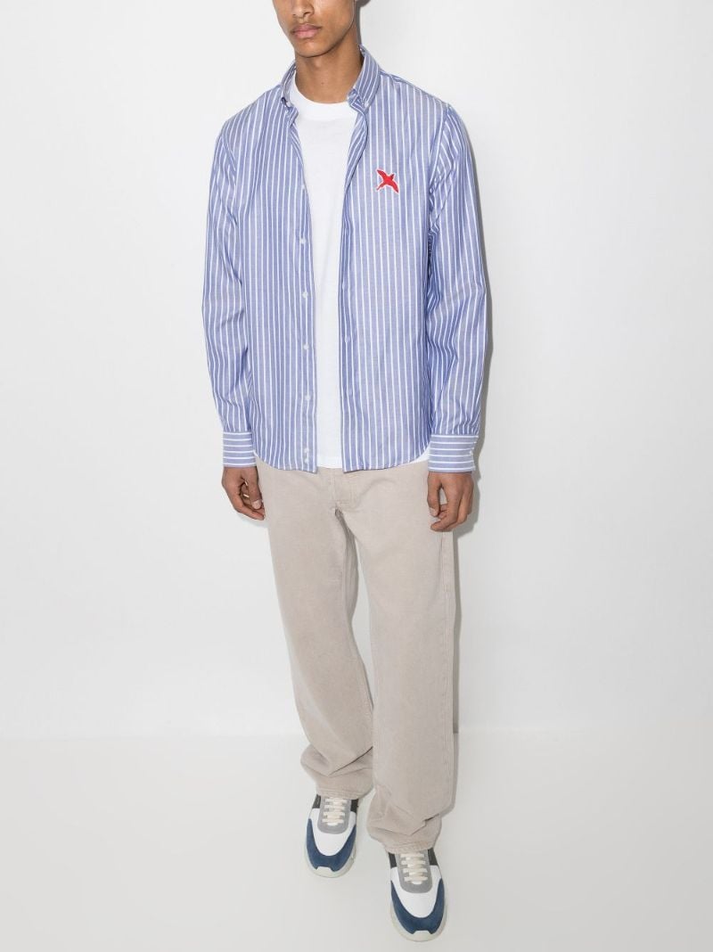 Rouge Bee Bird Striped Cotton Shirt
