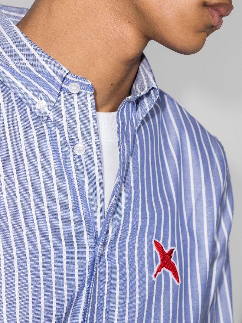 Rouge Bee Bird Striped Cotton Shirt