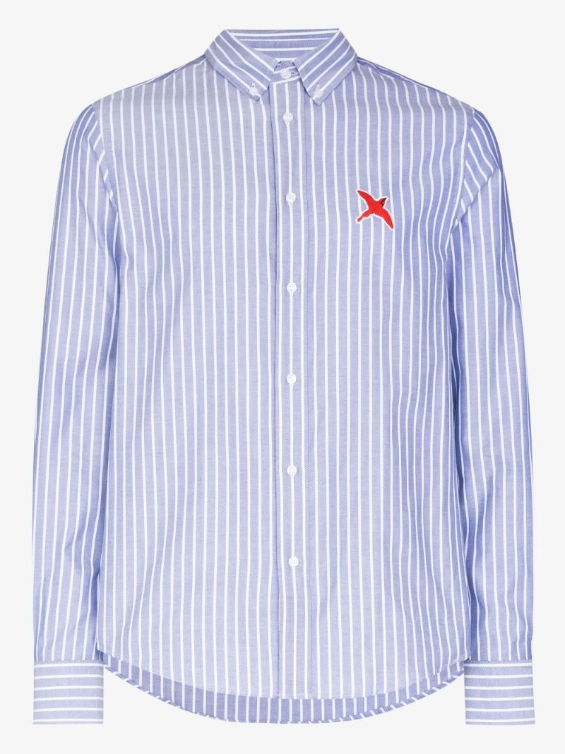 Rouge Bee Bird Striped Cotton Shirt