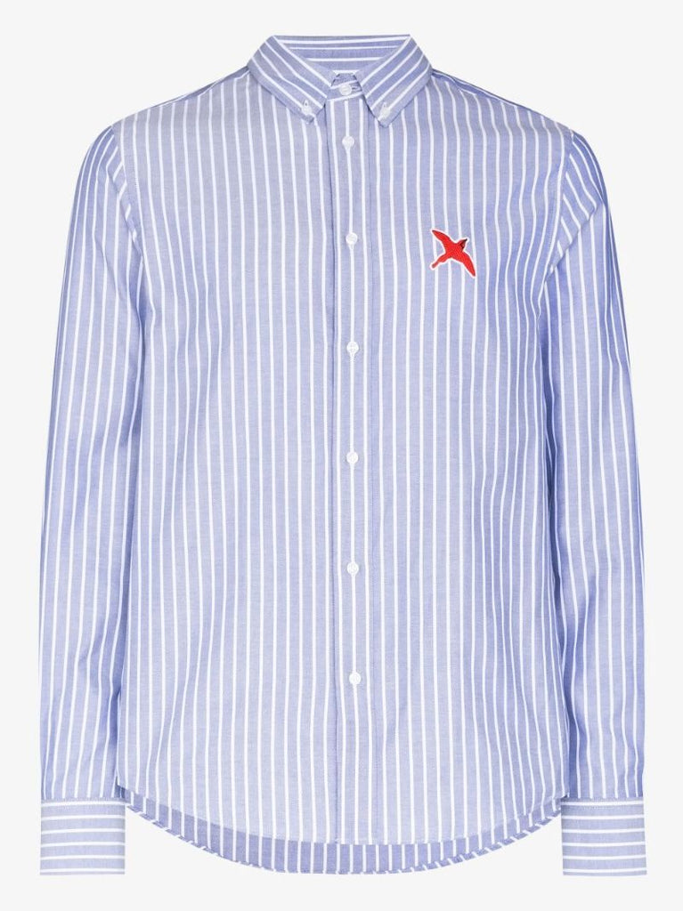 Rouge Bee Bird Striped Cotton Shirt