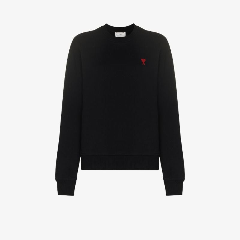 Black Ami De Coeur Logo-embroidered Sweatshirt
