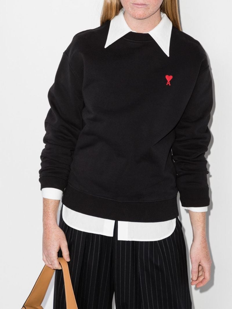 Black Ami De Coeur Logo-embroidered Sweatshirt