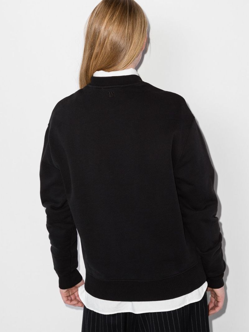 Black Ami De Coeur Logo-embroidered Sweatshirt