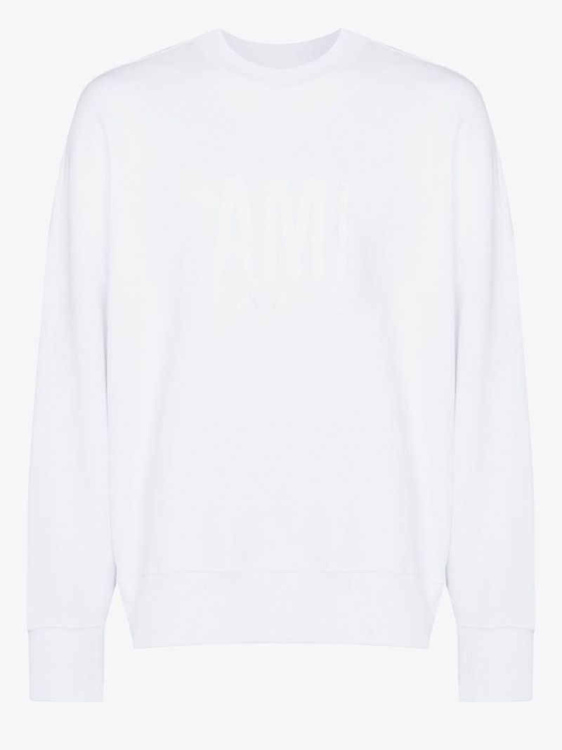 White Logo Organic Cotton Sweatshirt