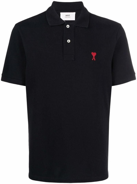 Black Ami De Coeur Organic-cotton Polo Shirt