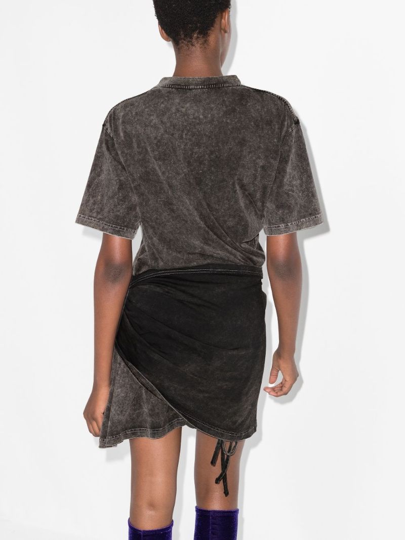 Draped Cotton T-shirt Dress