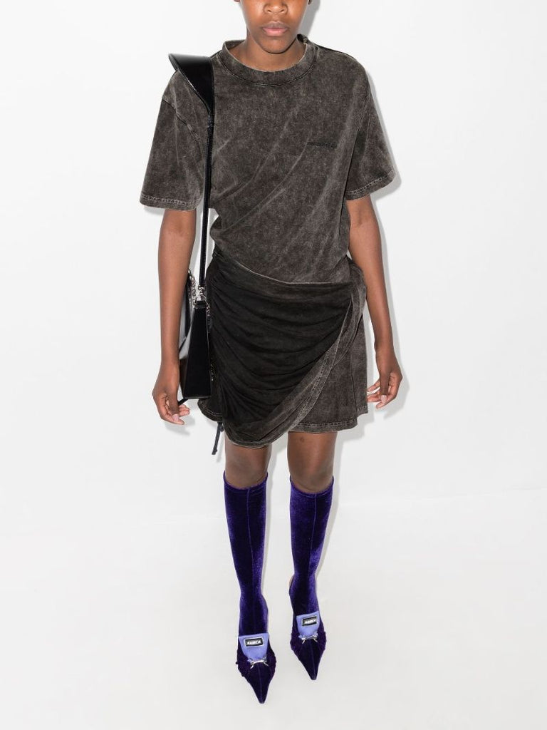 Draped Cotton T-shirt Dress