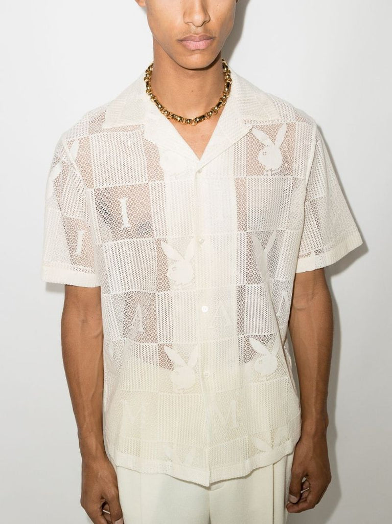 X Playboy Bunny Logo Patchwork Shirt