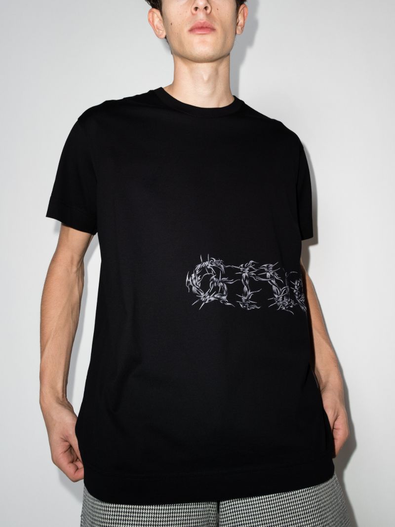 Barbed Wire Logo Print T-shirt